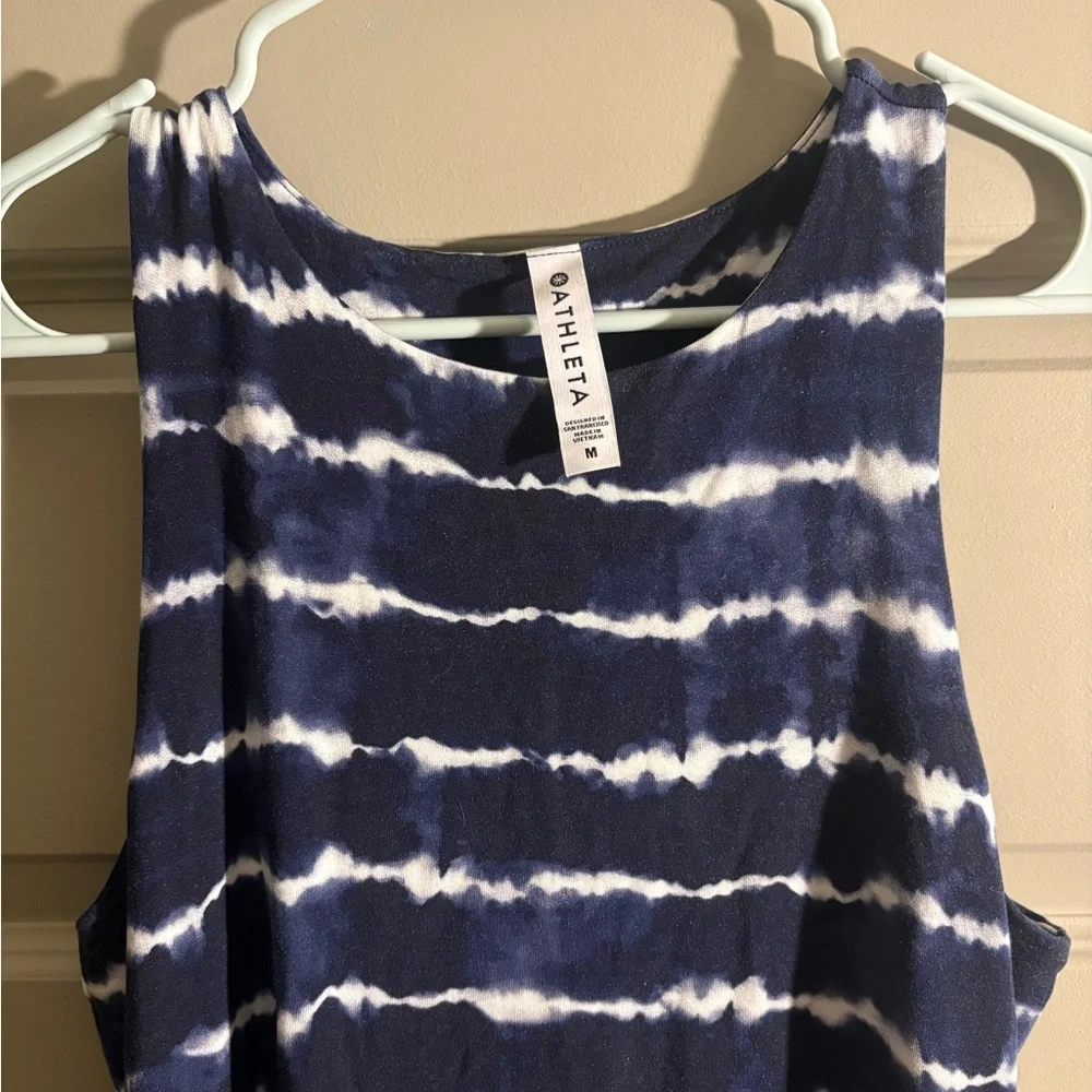 Athleta Navy and White Tie-Dye Tank Top - Picture 5 of 7